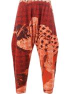 Homme Plissé Issey Miyake Loose-fit Cropped Trousers, Men's, Size: 3, Red, Polyester