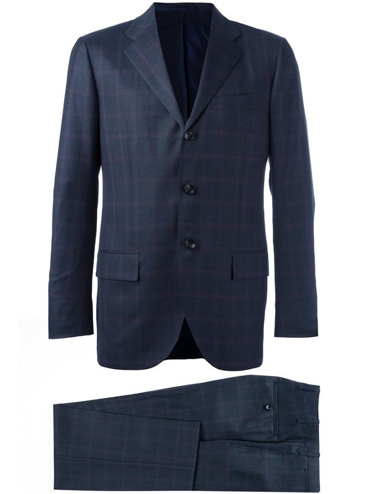 Kiton Plaid Tailored Suit