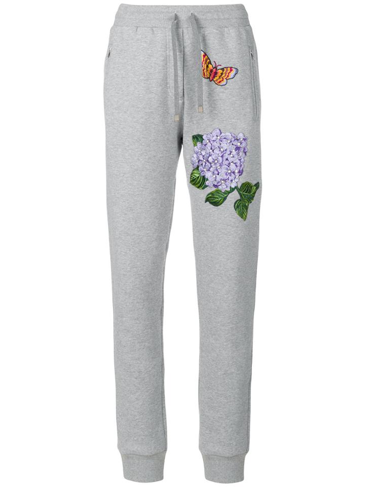 Dolce & Gabbana Embroidered Track Pants - Grey
