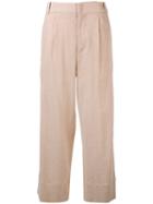 Isabel Marant - Cropped Flared Trousers - Women - Silk/cotton/linen/flax/viscose - 34, Nude/neutrals, Silk/cotton/linen/flax/viscose