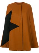 Msgm Star Print Cape - Brown