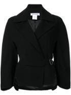 Bianca Spender Crepe Corsetiere Jacket, Women's, Size: 4, Black, Polyester/acetate