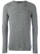 Roberto Collina Crew Neck Jumper, Men's, Size: 52, Grey, Nylon/camel Hair/merino