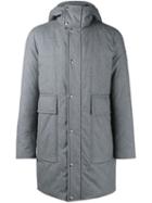 Moncler Gamme Bleu Padded Hooded Coat, Men's, Size: 1, Grey, Cotton/feather Down/nylon