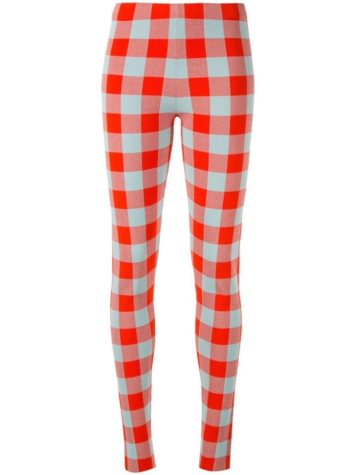 Jil Sander Check Print Trousers - Orange