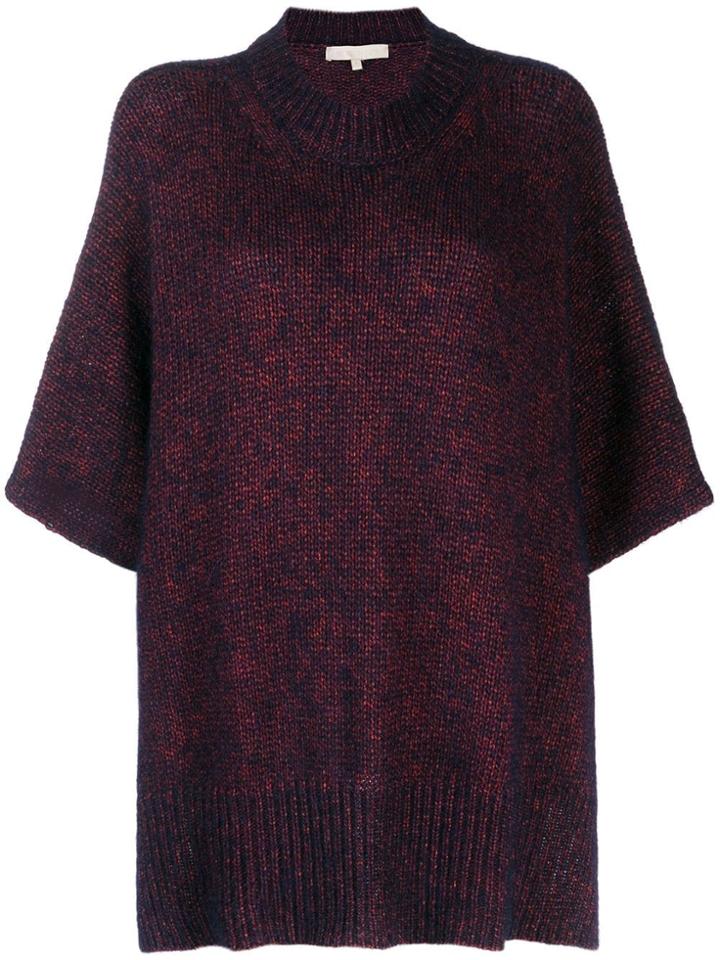 Vanessa Bruno Knitted Poncho Style Sweater - Purple