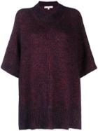 Vanessa Bruno Knitted Poncho Style Sweater - Purple