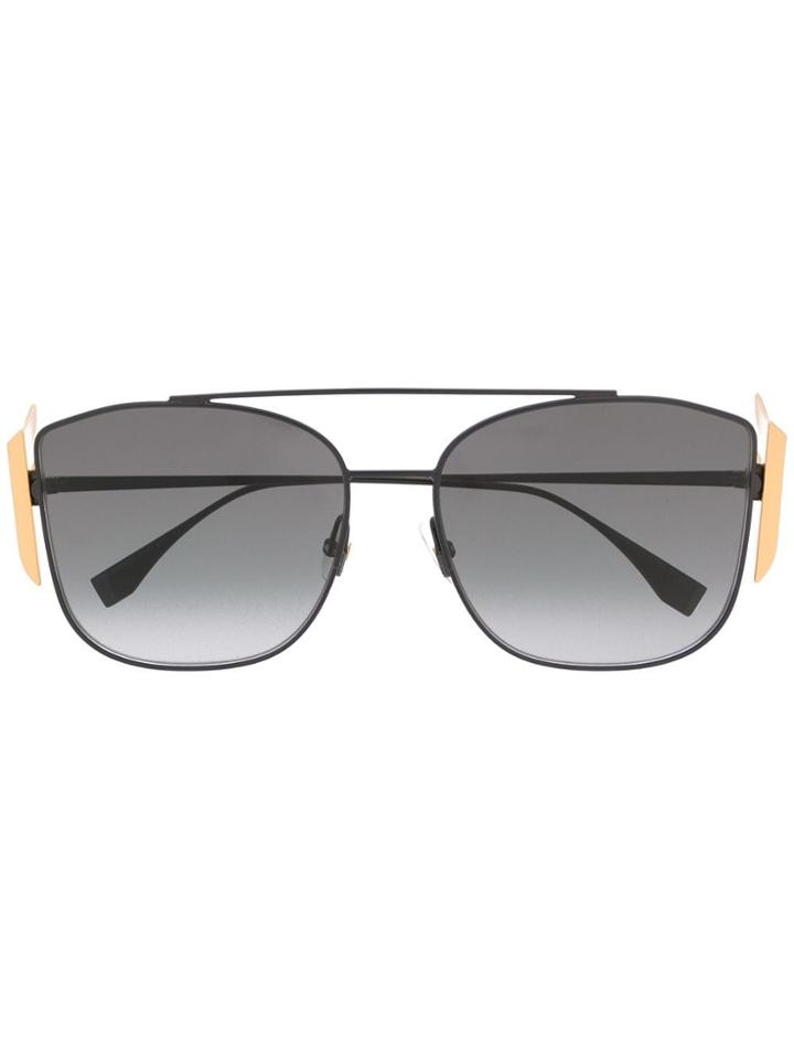 Fendi Eyewear Ff Logo Oversized Sunglasses - Black