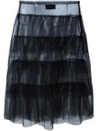 Simone Rocha Ruffled Layered Sheer Skirt, Women's, Size: 8, Black, Nylon