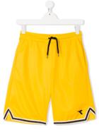 Diadora Junior Track Shorts - Yellow & Orange