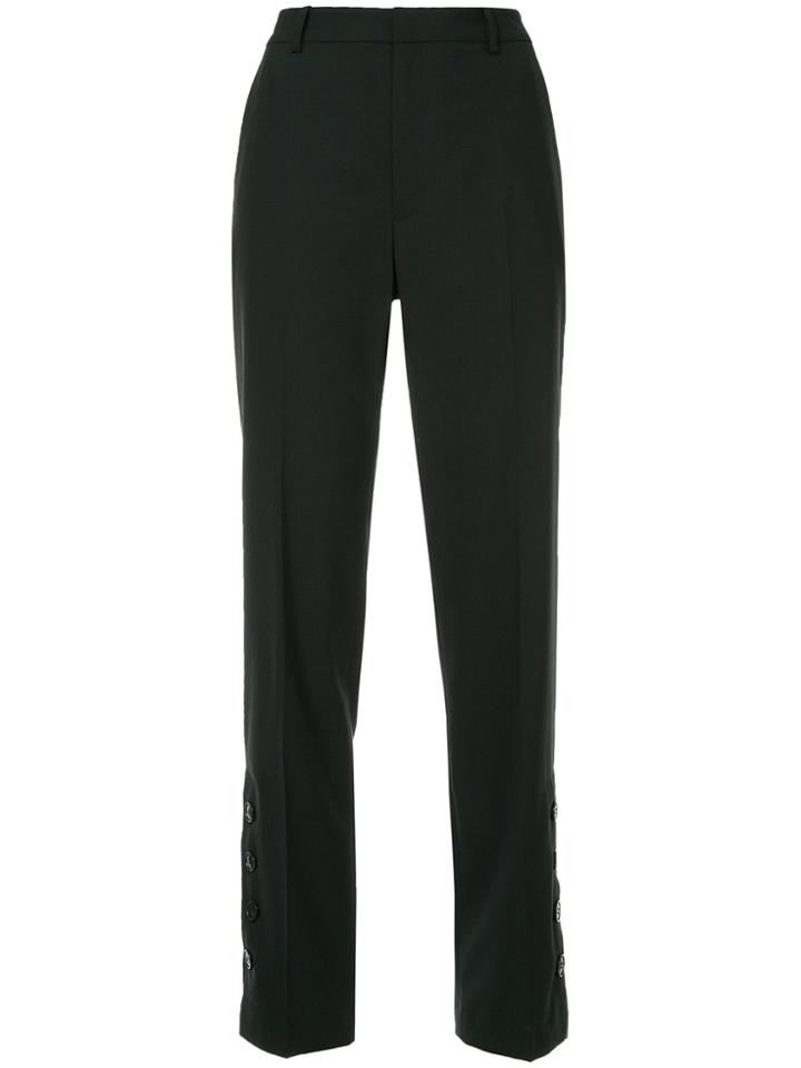 Le Ciel Bleu Button Hem Straight Leg Trousers - Black