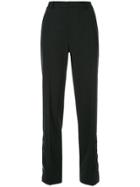 Le Ciel Bleu Button Hem Straight Leg Trousers - Black