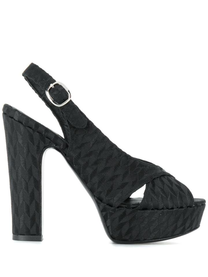 Strategia Slingback Platform Sandals - Black
