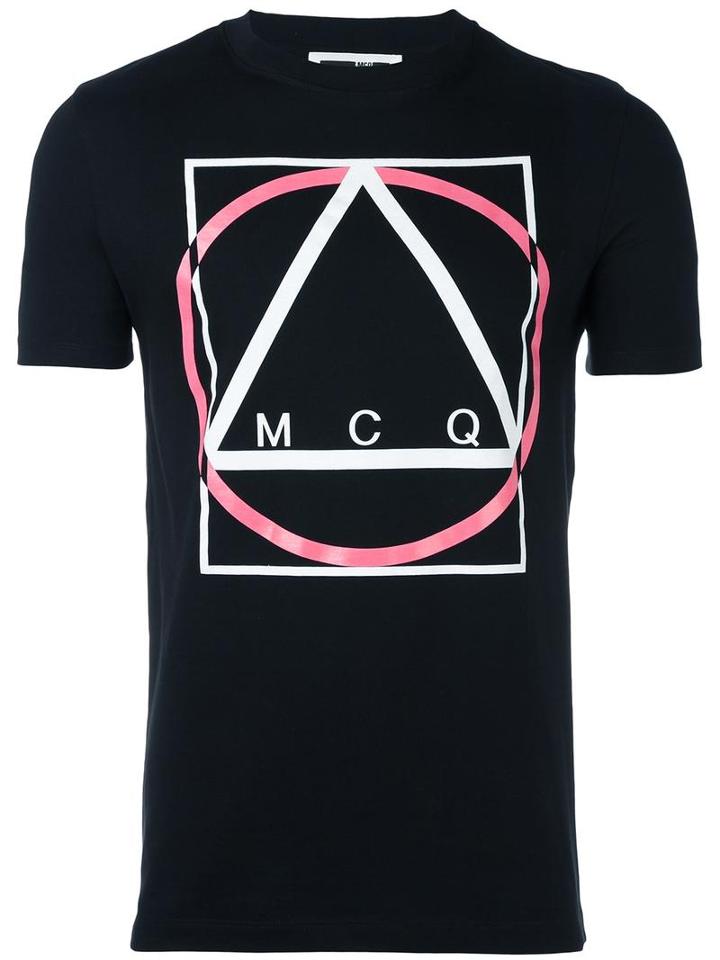 Mcq Alexander Mcqueen Multi Geo Print T-shirt, Men's, Size: Large, Black, Cotton