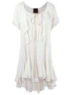 Andrea Bogosian Ruffled Dress, Women's, Size: P, White, Silk