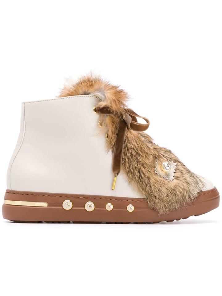 Baldinini Embellished Ankle Boots - Neutrals