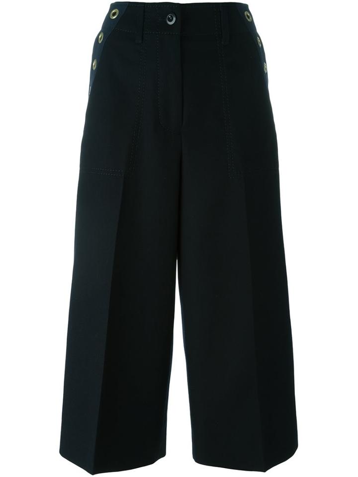 Sacai Wide Leg Culottes, Women's, Size: 3, Blue, Cupro/wool