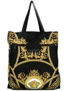 Versace Baroque Tote, Men's, Black, Cotton
