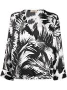 Liu Jo Printed V-neck Blouse - Black