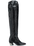 Toga Pulla Pointed Knee-length Boots - Black