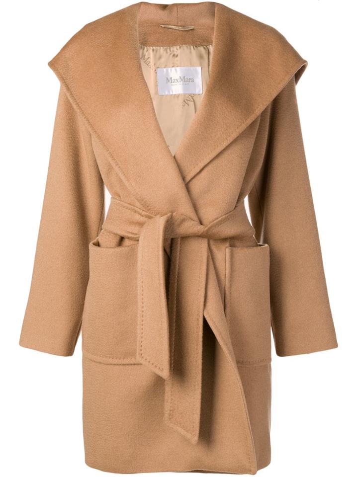 Max Mara Hooded Cape Coat - Brown
