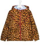 Mi Mi Sol Teen Leopard Print Hooded Jacket - Brown