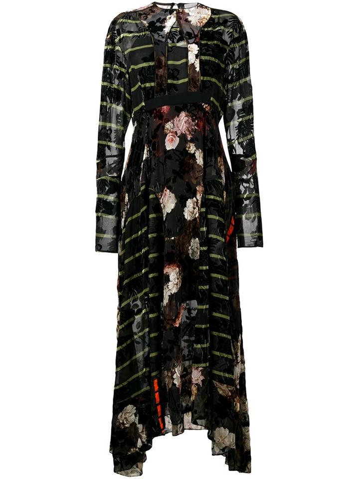 Preen By Thornton Bregazzi Mixed Print Maxi Dress, Women's, Size: Medium, Black, Silk/viscose