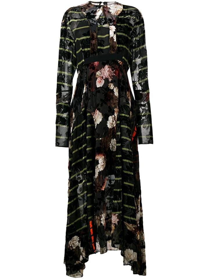 Preen By Thornton Bregazzi Mixed Print Maxi Dress, Women's, Size: Medium, Black, Silk/viscose