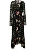 Preen By Thornton Bregazzi Mixed Print Maxi Dress, Women's, Size: Medium, Black, Silk/viscose