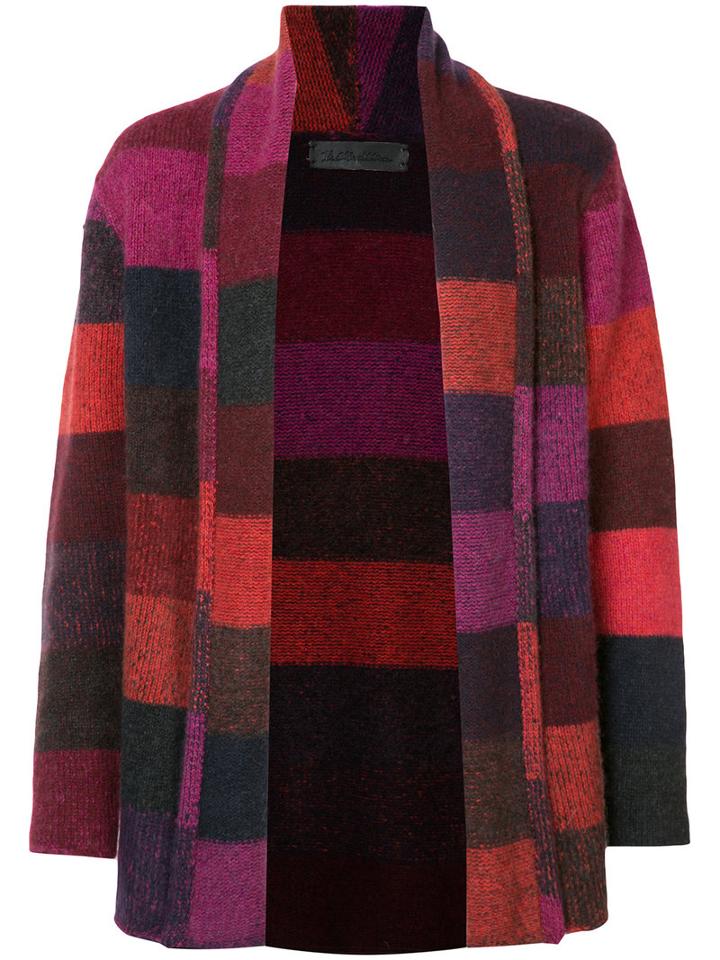 The Elder Statesman - Italy Smoking Striped Cardigan - Unisex - Cashmere - Xs, Red, Cashmere