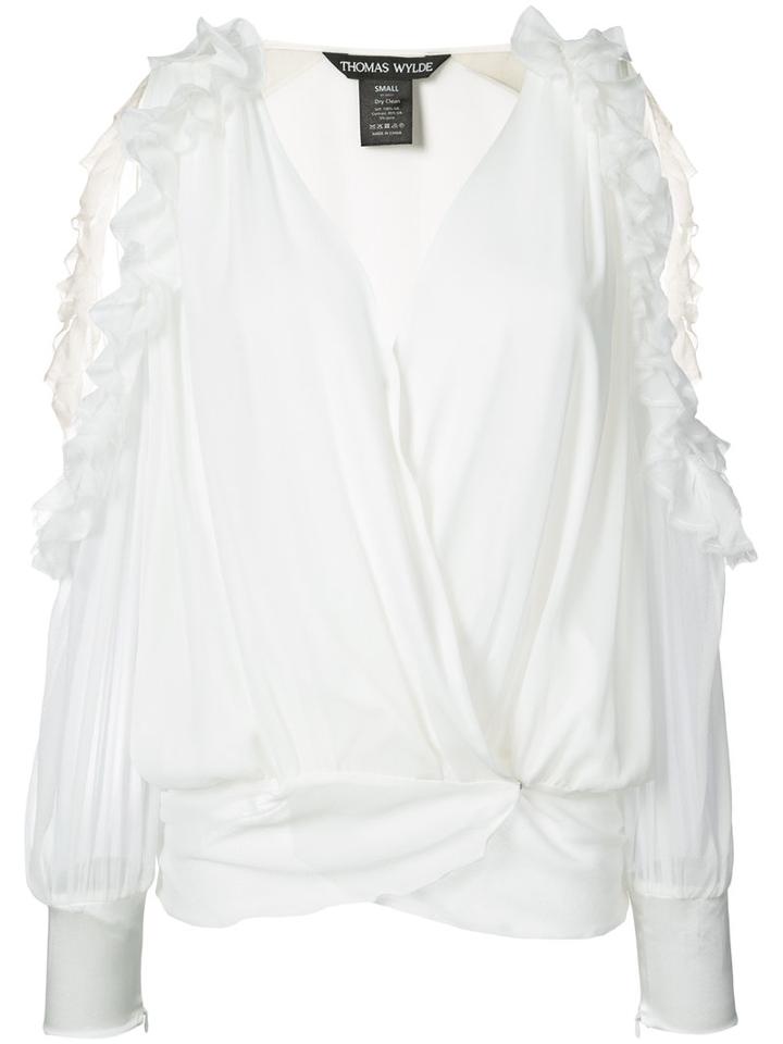 Thomas Wylde - Bluebell Blouse - Women - Silk - S, White, Silk