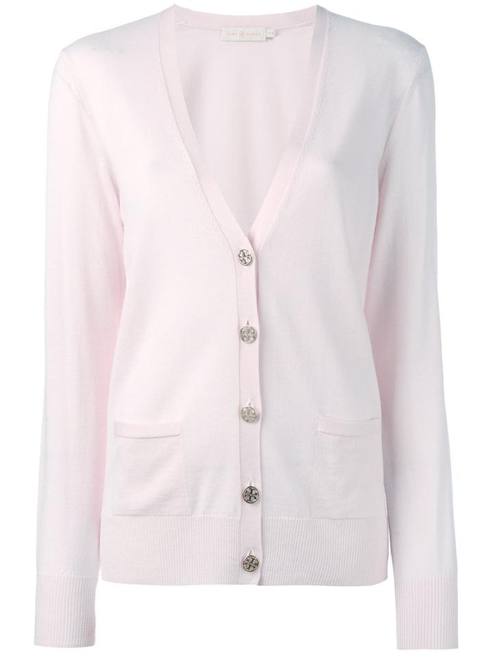 Tory Burch - Buttoned Cardigan - Women - Merino - S, Pink/purple, Merino
