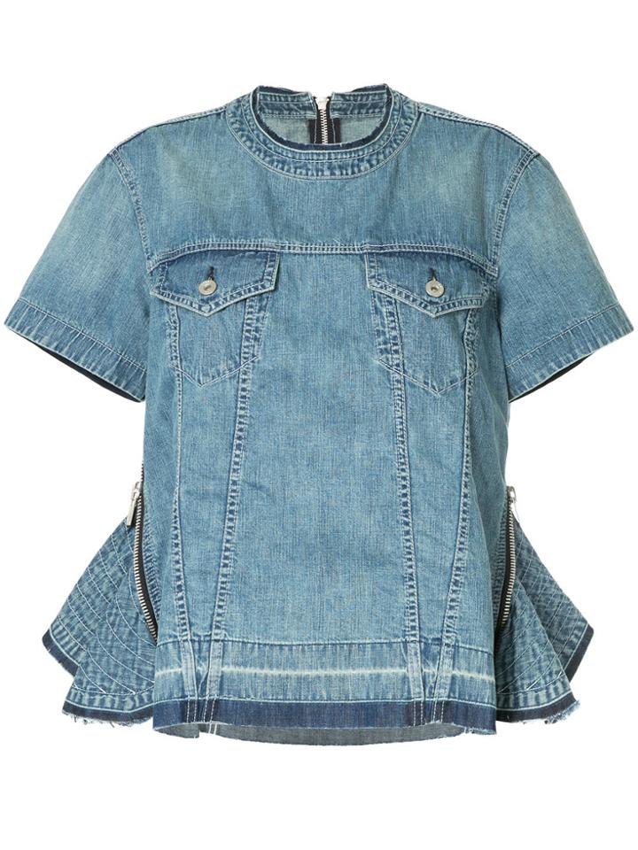 Sacai Denim Pocket Shirt - Blue