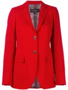 Salvatore Ferragamo Classic Blazer, Women's, Size: 42, Red, Silk/wool