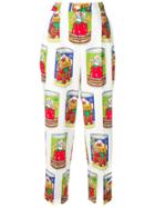 Dolce & Gabbana Tin-print Cropped Trousers - White