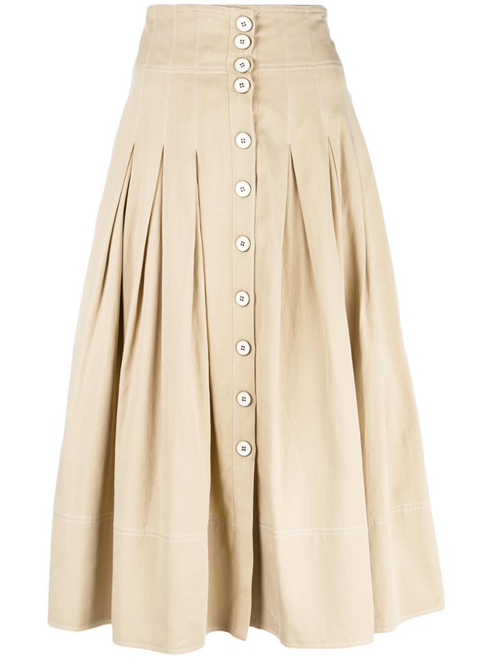 Ulla Johnson Pleated Skirt - Nude & Neutrals