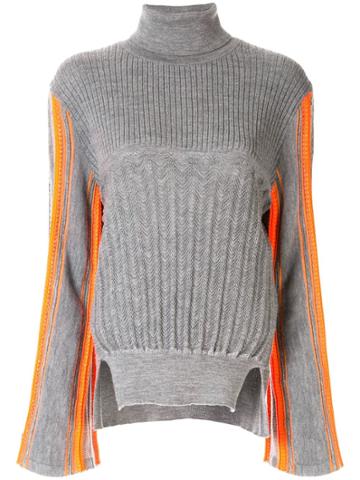 Mame Kurogouchi Contrast Side Panel Jumper - Grey