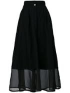 Andrea Ya'aqov Semi-sheer A-line Skirt - Black