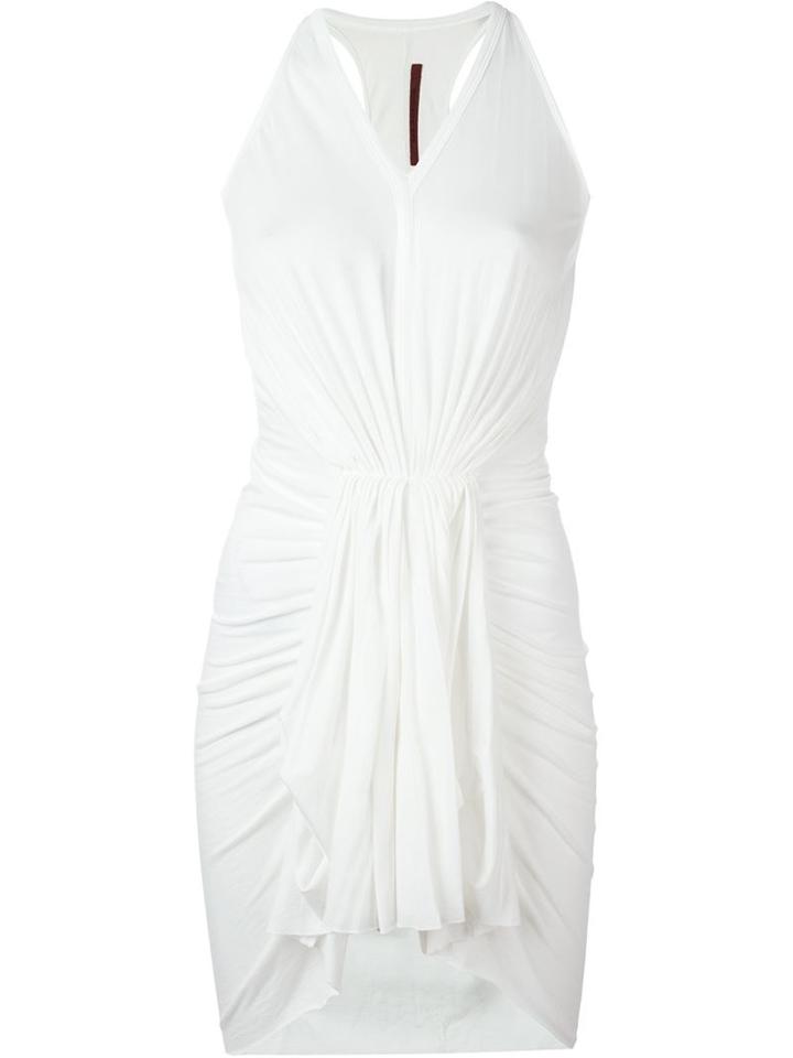 Rick Owens Lilies Short Pleated Dress, Women's, Size: 40, White, Cotton/viscose/polyamide