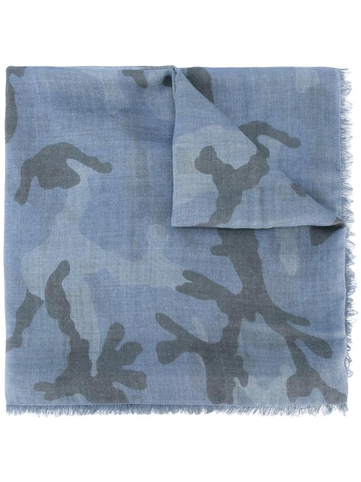 Valentino Camouflage Scarf - Blue