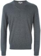 Canali V-neck Sweater, Men's, Size: 58, Grey, Cashmere