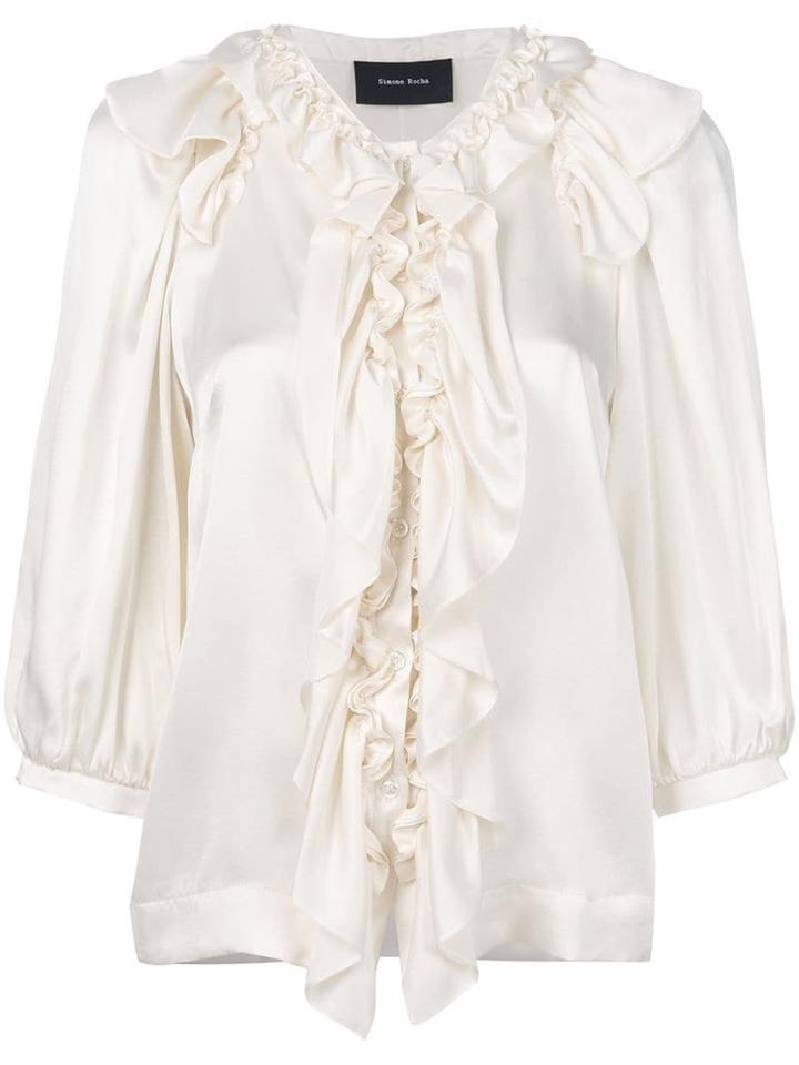 Simone Rocha Ruffle Button Blouse - Neutrals