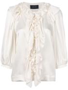 Simone Rocha Ruffle Button Blouse - Neutrals