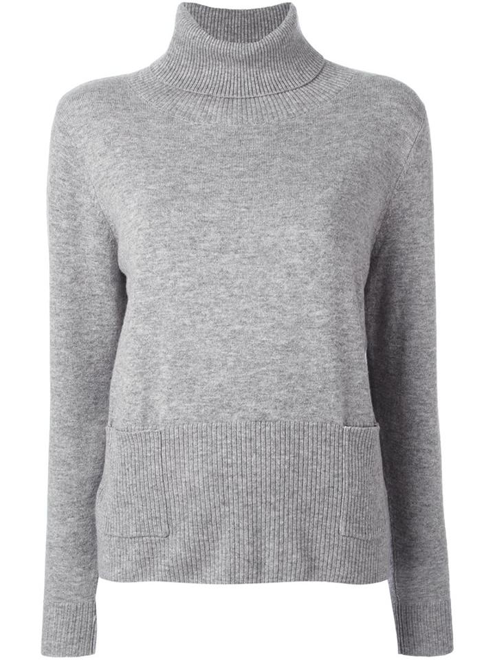 Philo-sofie Turtleneck Ribbed Sweater, Women's, Size: 36, Grey, Cashmere/wool