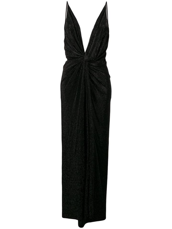 Alexandre Vauthier Micro Studded Ruched Gown - Black