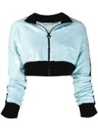 Chiara Ferragni Sequin Embellished Cropped Jacket - Blue