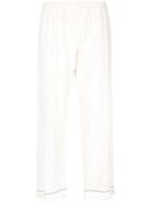 Dosa Cropped Tassel Trousers, Women's, Size: 4, White, Organic Cotton