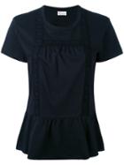 Red Valentino - Flower Detail Top - Women - Cotton - S, Women's, Black, Cotton