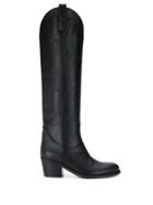 Via Roma 15 Low Heel Boots - Black