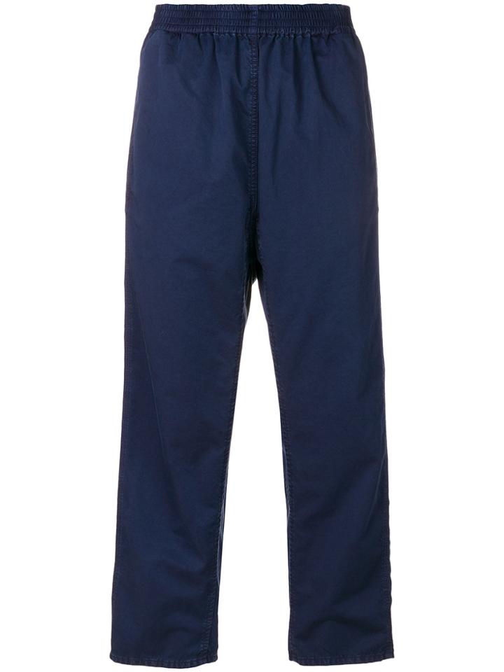 Mm6 Maison Margiela Cropped Straight-leg Trousers - Blue